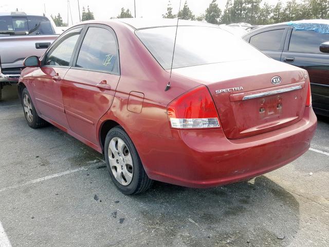 KNAFE222495622734 - 2009 KIA SPECTRA EX RED photo 3