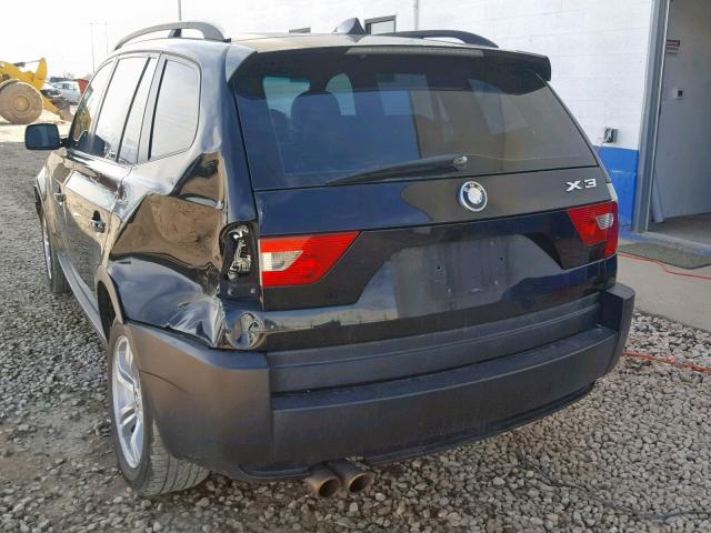 WBXPA93445WD13822 - 2005 BMW X3 3.0I BLACK photo 3