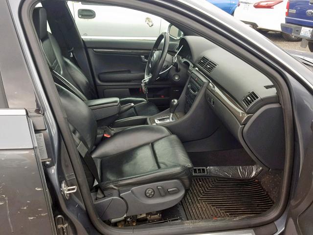 WAUGL68E05A466521 - 2005 AUDI NEW S4 QUA GRAY photo 5