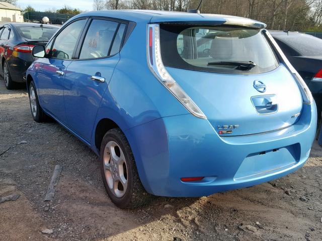 JN1AZ0CP2CT022350 - 2012 NISSAN LEAF SV BLUE photo 3