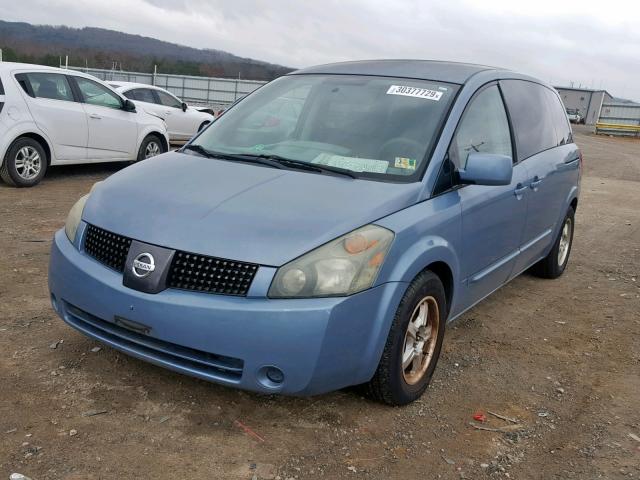 5N1BV28U14N301863 - 2004 NISSAN QUEST S BLUE photo 2