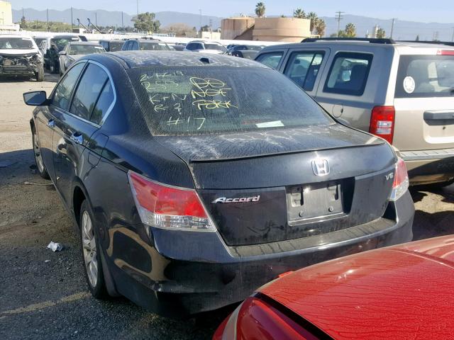 1HGCP36878A054121 - 2008 HONDA ACCORD EXL BLACK photo 3