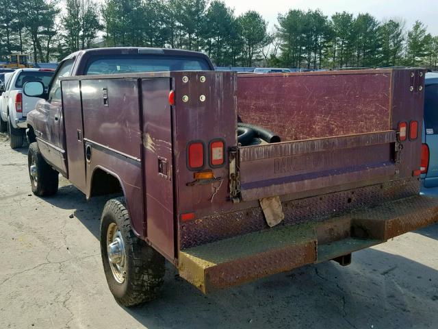 3B6KF26Z01M583620 - 2001 DODGE RAM 2500 MAROON photo 3