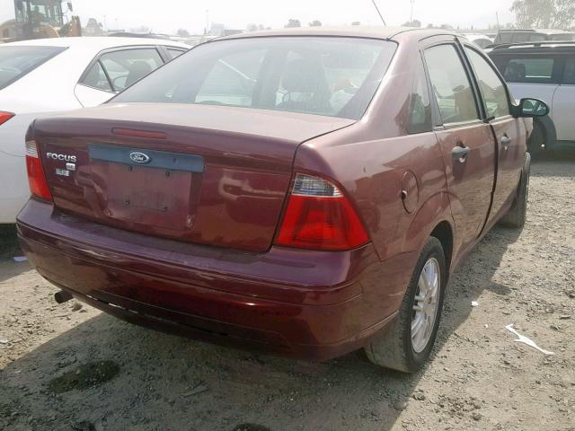 1FAFP34N17W325010 - 2007 FORD FOCUS ZX4 RED photo 4