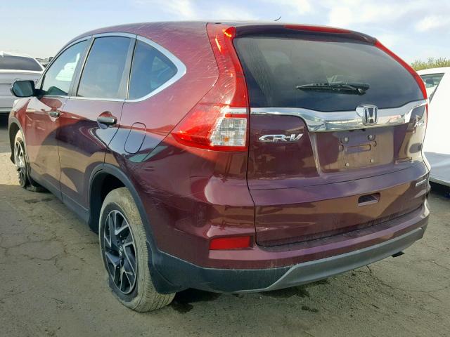 2HKRM4H40GH651779 - 2016 HONDA CR-V SE BURGUNDY photo 3