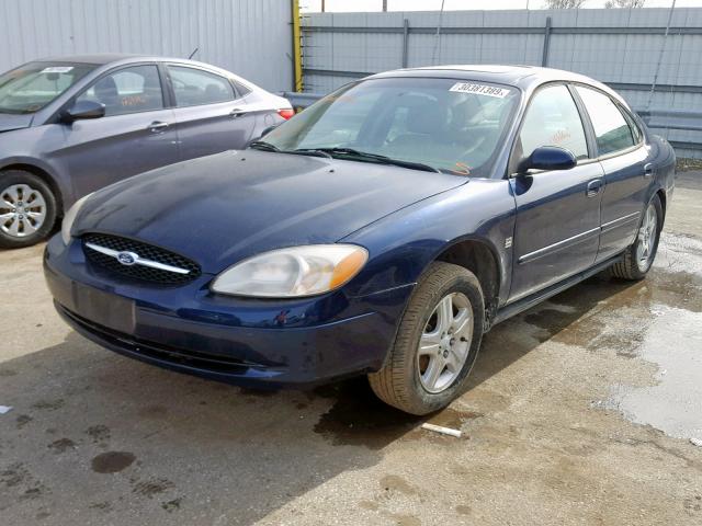 1FAHP56S61G259949 - 2001 FORD TAURUS SEL BLUE photo 2