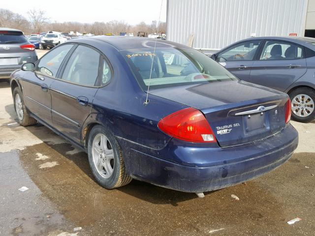 1FAHP56S61G259949 - 2001 FORD TAURUS SEL BLUE photo 3