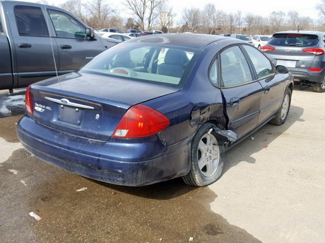 1FAHP56S61G259949 - 2001 FORD TAURUS SEL BLUE photo 4