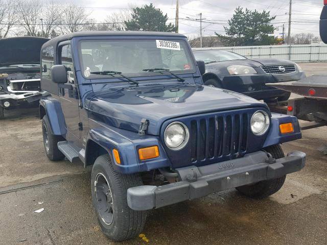 1J4FA44S75P354309 - 2005 JEEP WRANGLER / BLUE photo 1