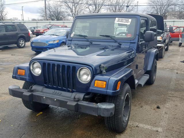 1J4FA44S75P354309 - 2005 JEEP WRANGLER / BLUE photo 2