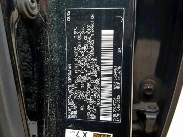 JTLKT324364109902 - 2006 TOYOTA SCION XB BLACK photo 10