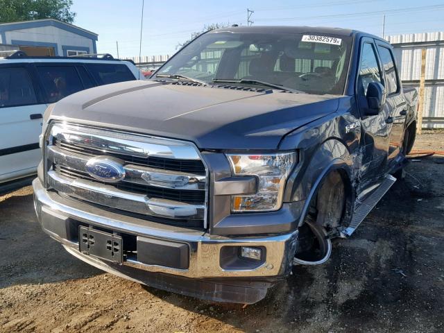 1FTEW1CP4GKD24084 - 2016 FORD F150 SUPER GRAY photo 2