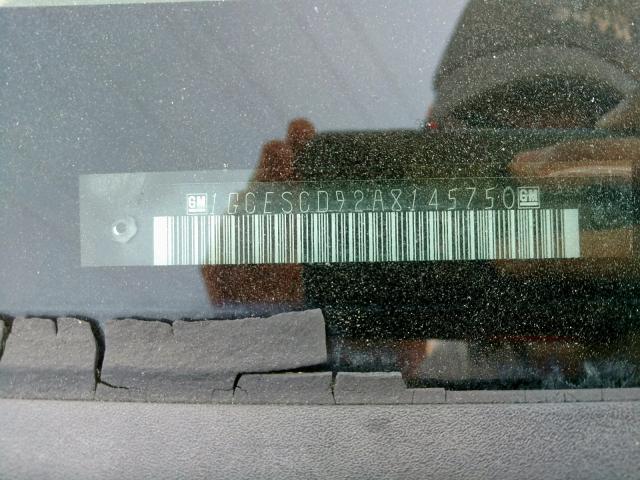 1GCESCD92A8145750 - 2010 CHEVROLET COLORADO L BURGUNDY photo 10