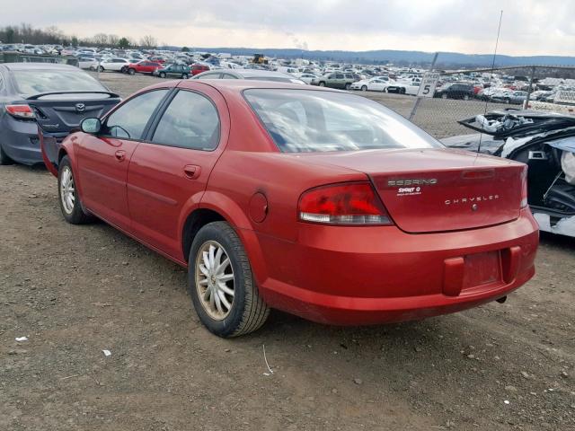 1C3EL46X32N343758 - 2002 CHRYSLER SEBRING LX RED photo 3