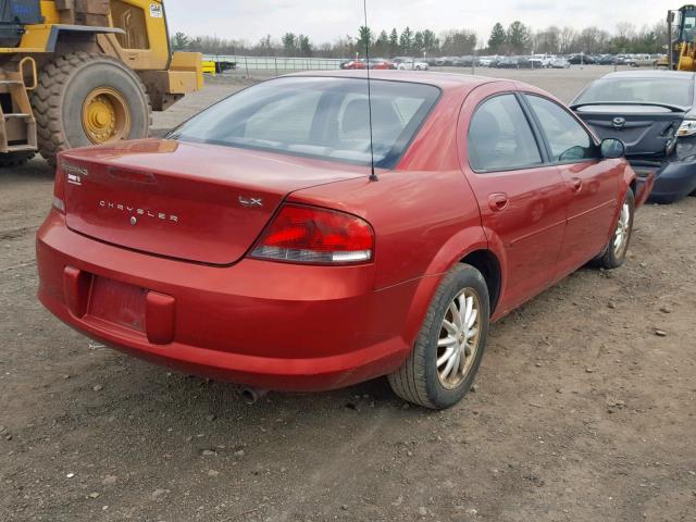 1C3EL46X32N343758 - 2002 CHRYSLER SEBRING LX RED photo 4