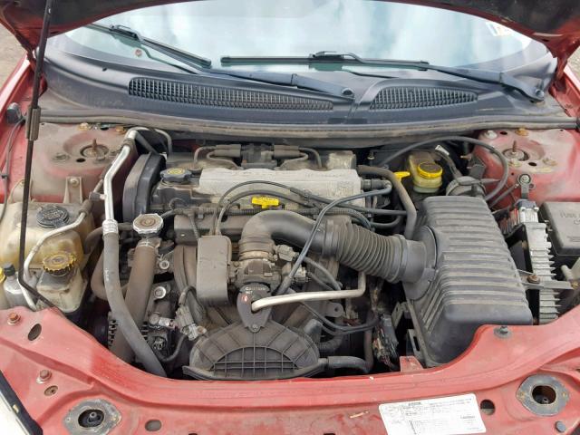 1C3EL46X32N343758 - 2002 CHRYSLER SEBRING LX RED photo 7