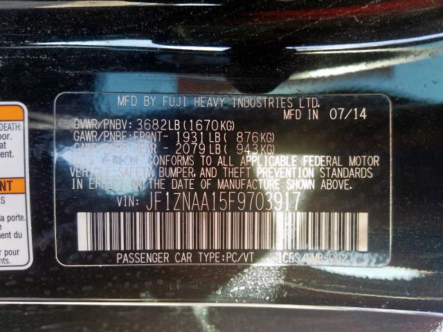 JF1ZNAA15F9703917 - 2015 TOYOTA SCION FR-S  photo 10