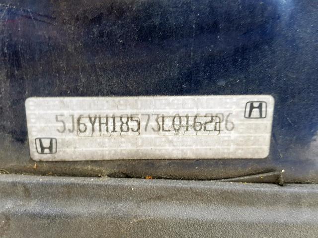 5J6YH18573L016226 - 2003 HONDA ELEMENT EX BLUE photo 10