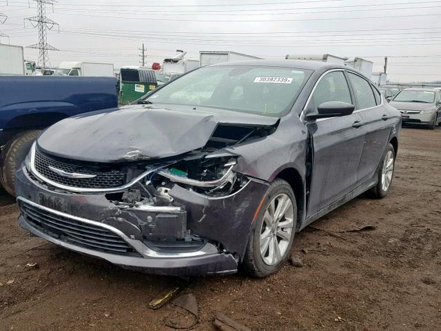 1C3CCCAB1GN148214 - 2016 CHRYSLER 200 LIMITE GRAY photo 2