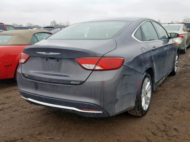 1C3CCCAB1GN148214 - 2016 CHRYSLER 200 LIMITE GRAY photo 4