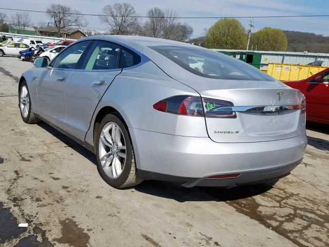 5YJSA1CN4DFP11128 - 2013 TESLA MODEL S SILVER photo 3