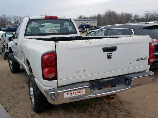 3D7KS26D97G765597 - 2007 DODGE RAM 2500 S WHITE photo 3