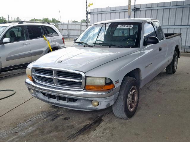 1B7GL22X5XS257987 - 1999 DODGE DAKOTA WHITE photo 2