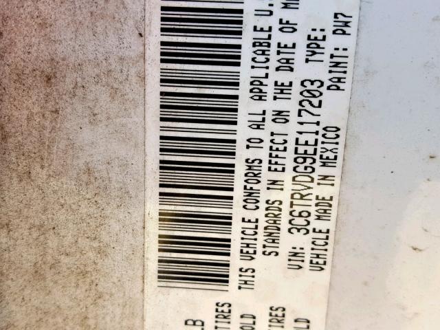 3C6TRVDG9EE117203 - 2014 RAM PROMASTER 白色 照片 10