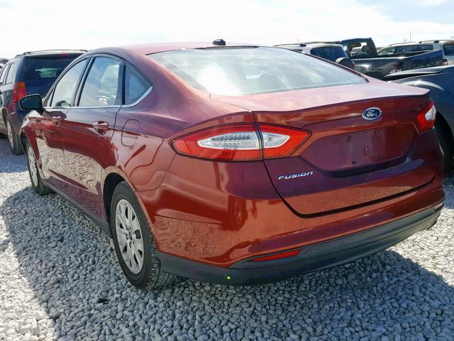 3FA6P0G77ER135837 - 2014 FORD FUSION S MAROON photo 3