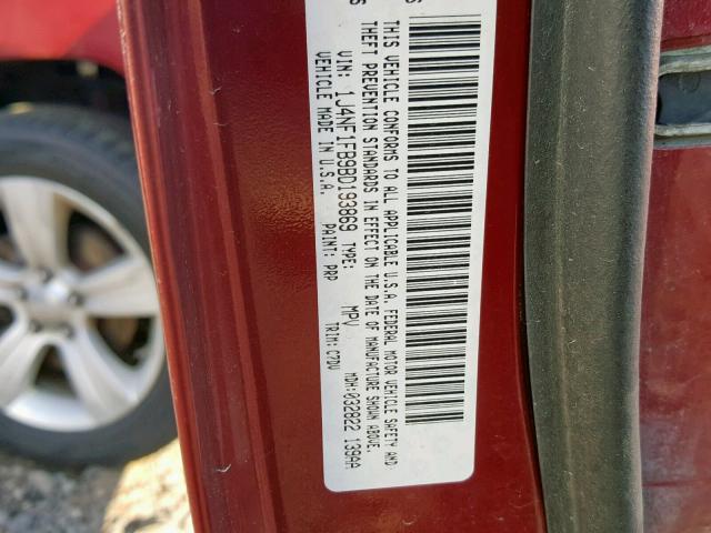 1J4NF1FB9BD193869 - 2011 JEEP COMPASS SP Қызыл фото 10