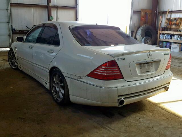 WDB2200751A269996 - 2002 MERCEDES-BENZ S550 WHITE photo 3