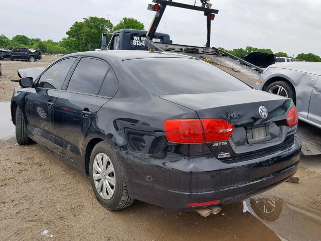 3VW2K7AJ8EM352540 - 2014 VOLKSWAGEN JETTA BASE BLACK photo 3