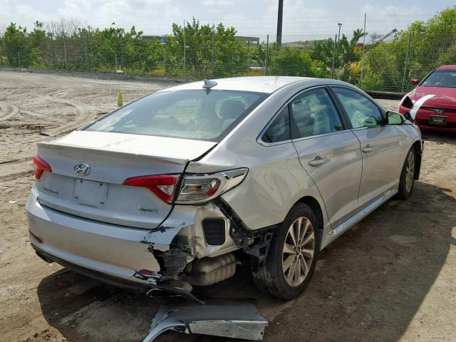 5NPE34AF9FH065013 - 2015 HYUNDAI SONATA SPO SILVER photo 4