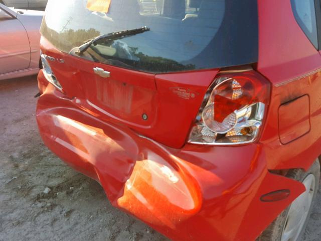 KL1TD626X5B488737 - 2005 CHEVROLET AVEO BASE წითელი ფოტო 10
