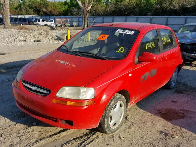 KL1TD626X5B488737 - 2005 CHEVROLET AVEO BASE წითელი ფოტო 2