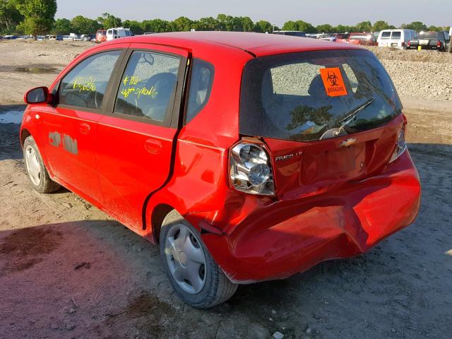 KL1TD626X5B488737 - 2005 CHEVROLET AVEO BASE წითელი ფოტო 3
