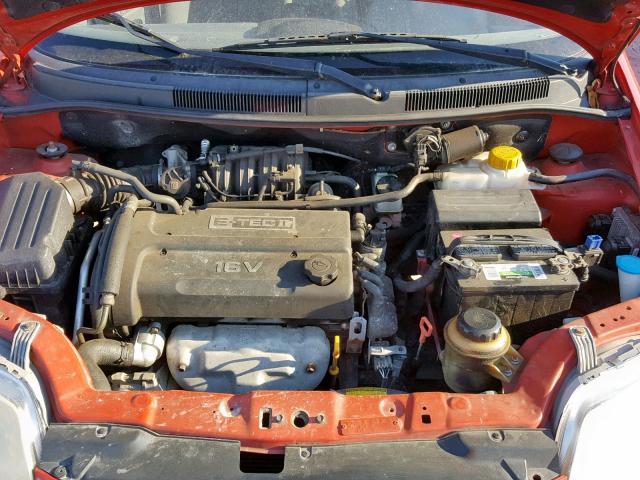 KL1TD626X5B488737 - 2005 CHEVROLET AVEO BASE წითელი ფოტო 7