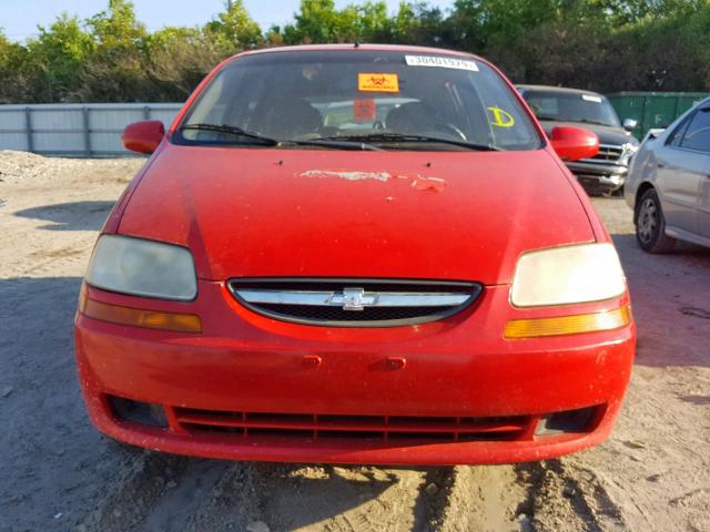 KL1TD626X5B488737 - 2005 CHEVROLET AVEO BASE წითელი ფოტო 9