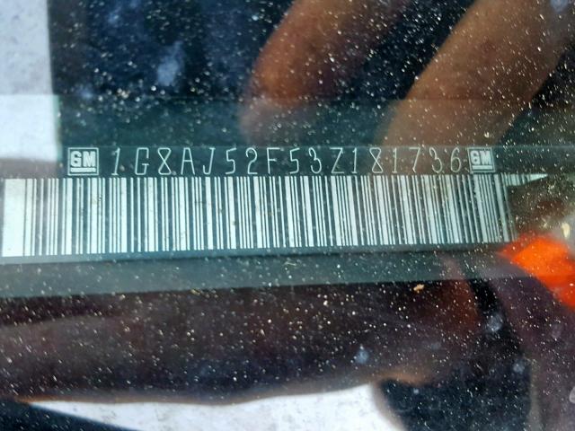 1G8AJ52F53Z181736 - 2003 SATURN ION LEVEL BLUE photo 10