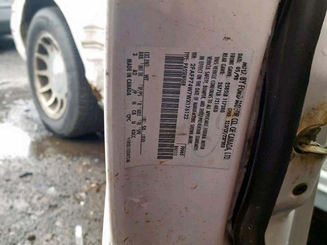 2FAFP74W7WX176122 - 1998 FORD CROWN VICT WHITE photo 10