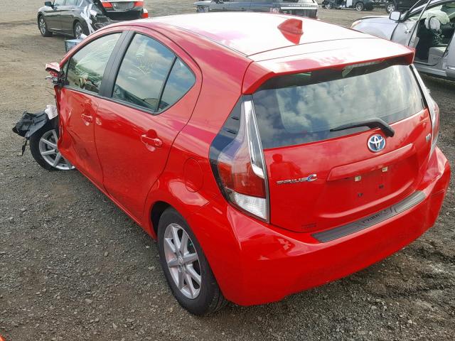 JTDKDTB35G1136036 - 2016 TOYOTA PRIUS C RED photo 3