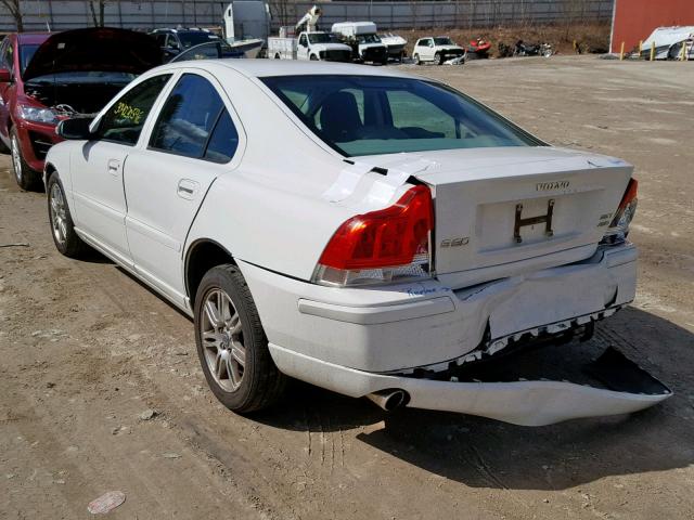 YV1RH592472623566 - 2007 VOLVO S60 2.5T WHITE photo 3