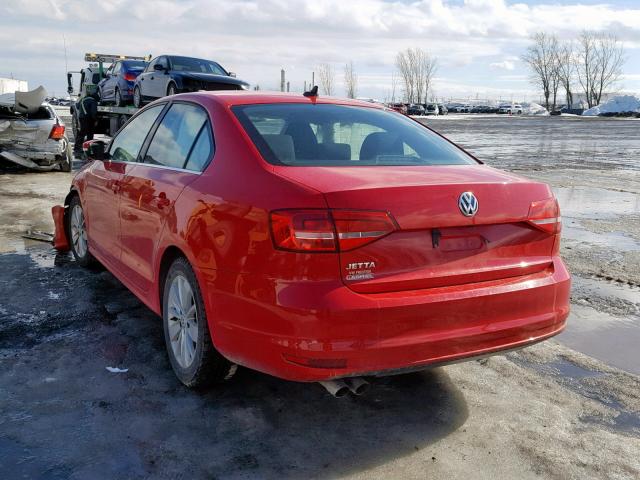 3VW2K7AJ8FM420580 - 2015 VOLKSWAGEN JETTA BASE RED photo 3