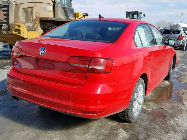 3VW2K7AJ8FM420580 - 2015 VOLKSWAGEN JETTA BASE RED photo 4