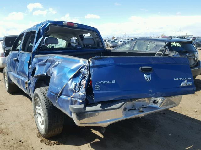 1D7HE38K89S729267 - 2009 DODGE DAKOTA SXT BLUE photo 3