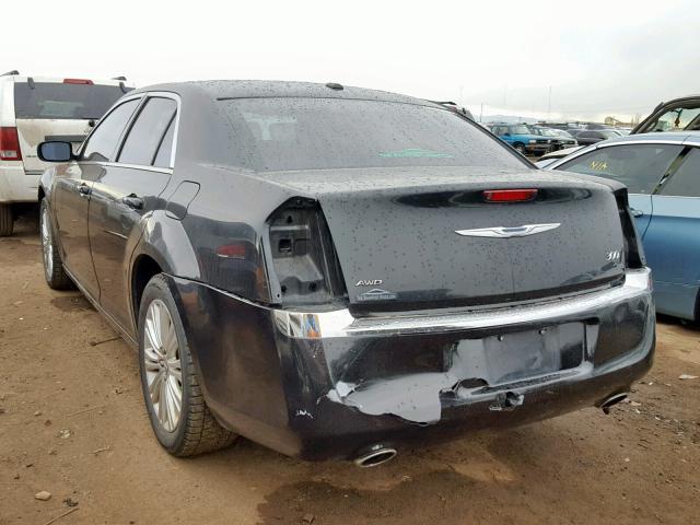 2C3CCARG3DH581087 - 2013 CHRYSLER 300 BLACK photo 3