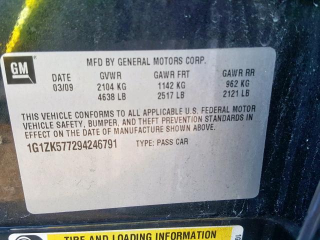 1G1ZK577294246791 - 2009 CHEVROLET MALIBU LTZ GRAY photo 10