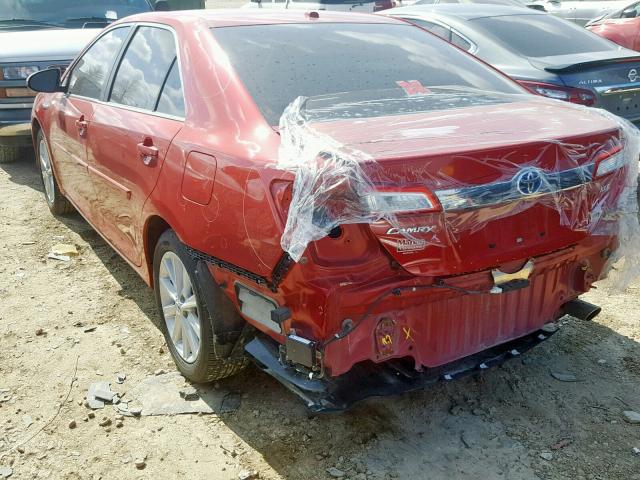 4T1BD1FK6DU083763 - 2013 TOYOTA CAMRY HYBR BURGUNDY photo 3