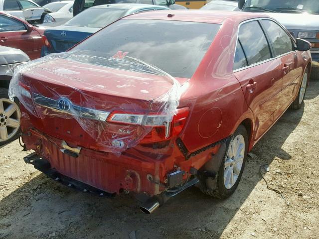 4T1BD1FK6DU083763 - 2013 TOYOTA CAMRY HYBR BURGUNDY photo 4