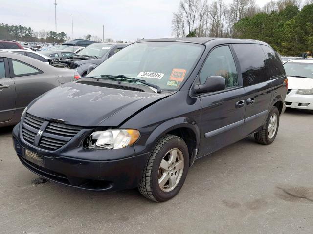 1D4GP45R45B323667 - 2005 DODGE CARAVAN SX BLACK photo 2